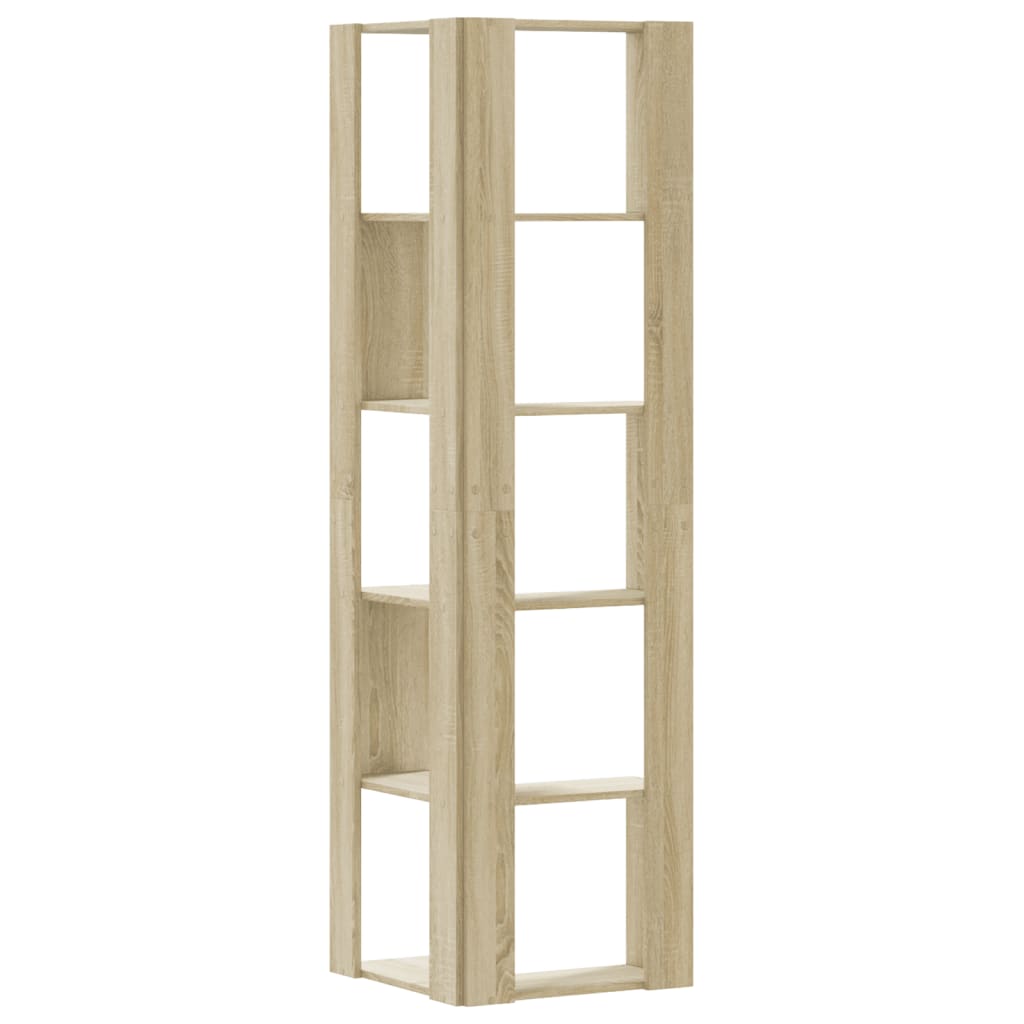 Libreria Angolare 5Ripiani Rovere Sonoma 50x50x179 cm Legno | homemem39