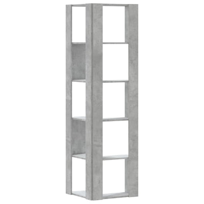 Libreria Angolare 5Ripiani Grigio Cemento 50x50x179 cm Legno | homemem39