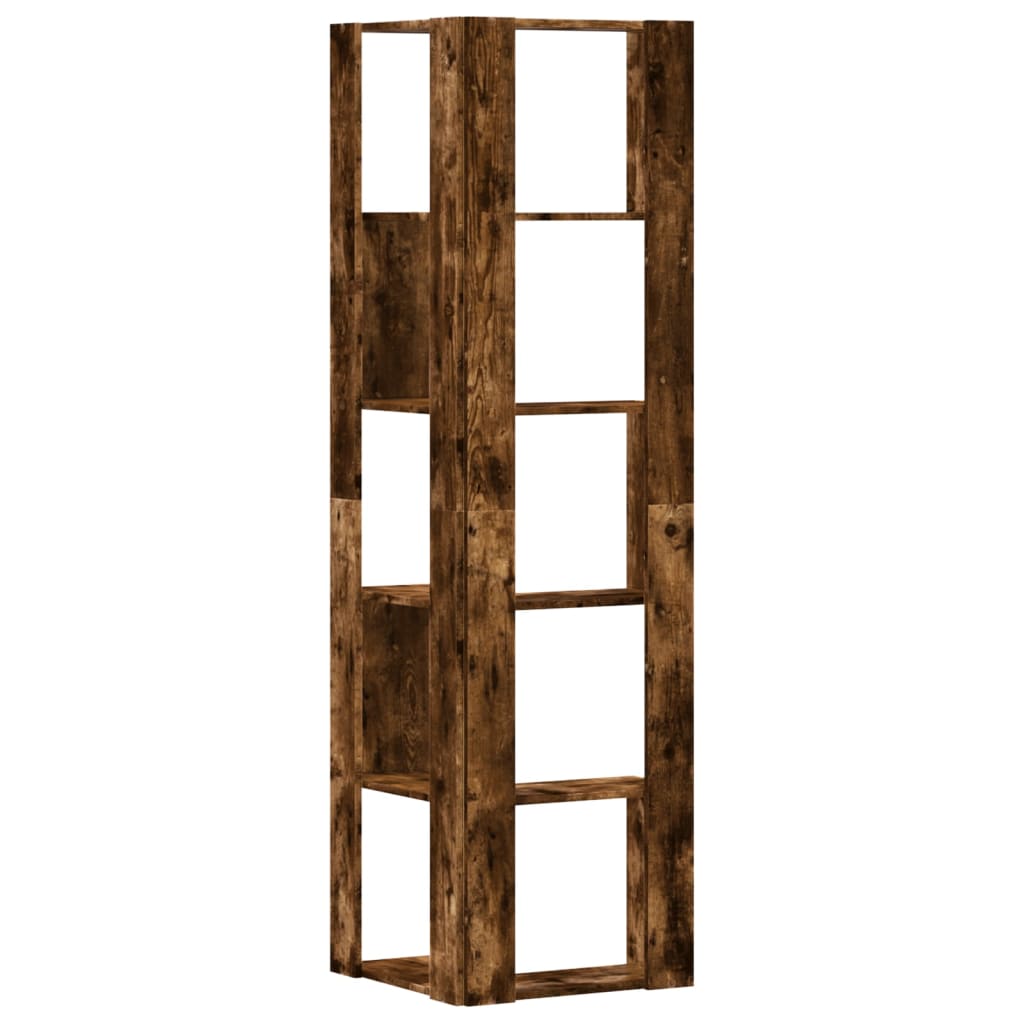 Libreria Angolare 5Ripiani Rovere Fumo 50x50x179 cm Multistrato