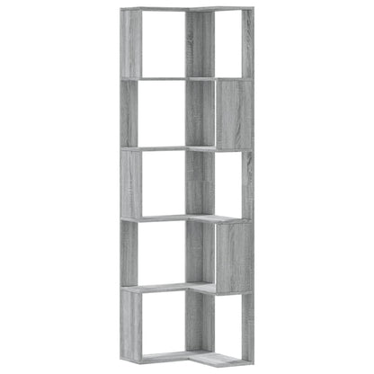 Libreria Angolare 5Ripiani Grigio Sonoma 50x50x179 cm Legno | homemem39