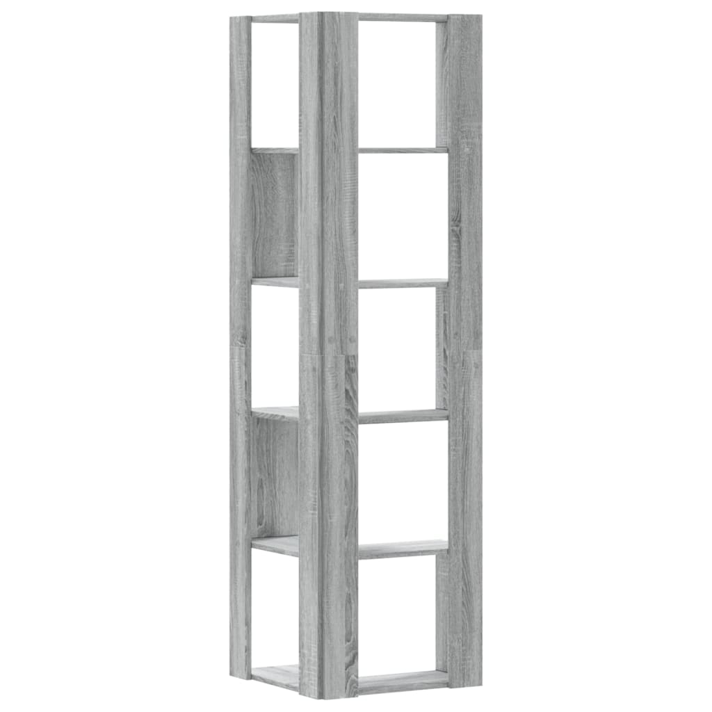 Libreria Angolare 5Ripiani Grigio Sonoma 50x50x179 cm Legno