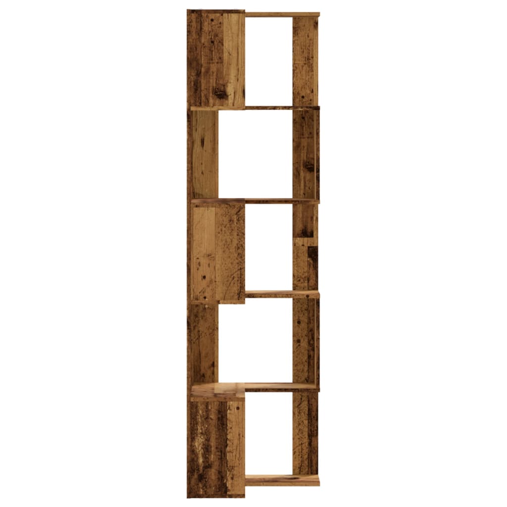 Libreria Angolare 5Ripiani Legno Vecchio 50x50x179 cm Legno | homemem39