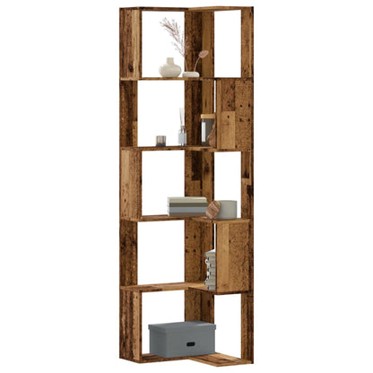 Libreria Angolare 5Ripiani Legno Vecchio 50x50x179 cm Legno | homemem39