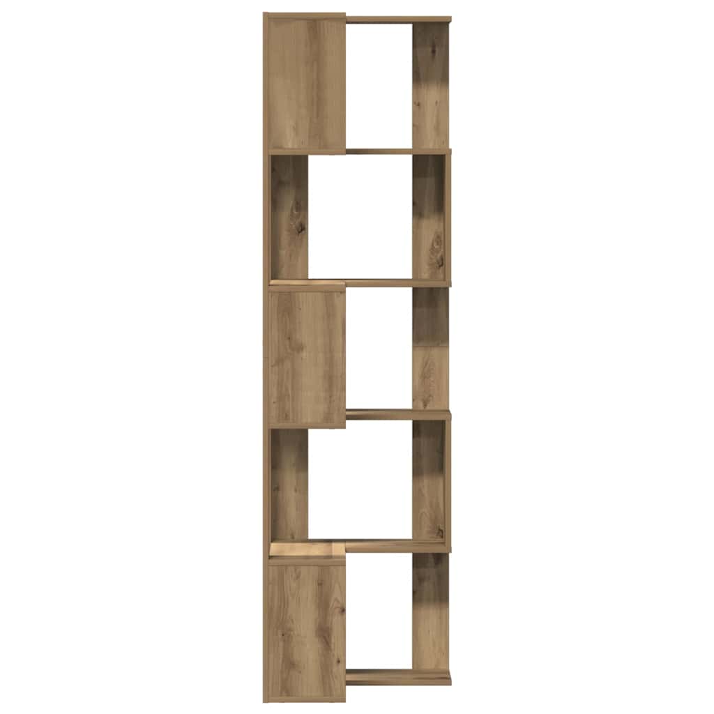 Libreria Angolare 5Ripiani Rovere Artigianale 50x50x179cm Legno