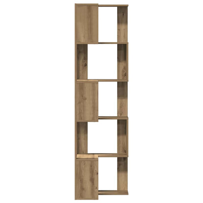 Libreria Angolare 5Ripiani Rovere Artigianale 50x50x179cm Legno