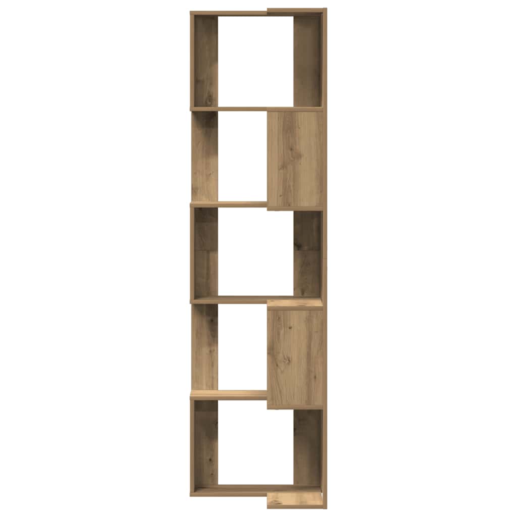 Libreria Angolare 5Ripiani Rovere Artigianale 50x50x179cm Legno | homemem39