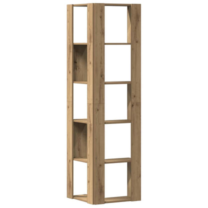 Libreria Angolare 5Ripiani Rovere Artigianale 50x50x179cm Legno | homemem39