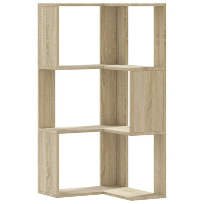 Libreria Angolare 3 Ripiani Rovere Sonoma 50x50x102 cm Legno | homemem39