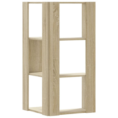 Libreria Angolare 3 Ripiani Rovere Sonoma 50x50x102 cm Legno | homemem39