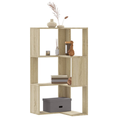 Libreria Angolare 3 Ripiani Rovere Sonoma 50x50x102 cm Legno | homemem39