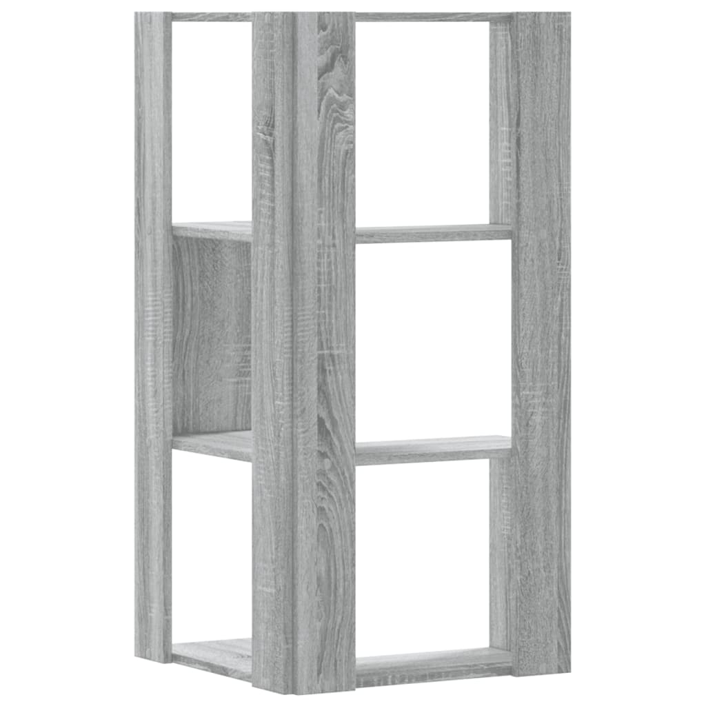 Libreria Angolare 3 Ripiani Grigio Sonoma 50x50x102 cm Legno | homemem39