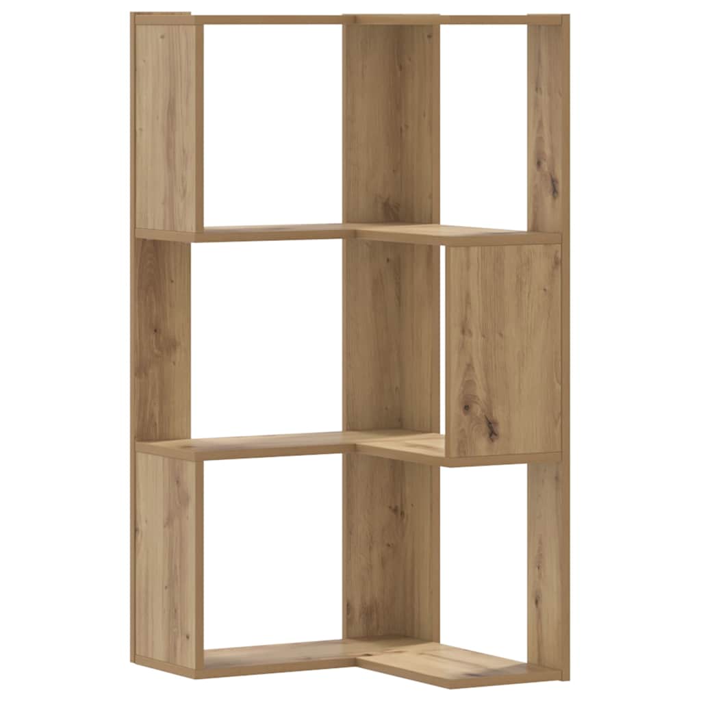 Libreria Angolare 3Ripiani Rovere Artigianale 50x50x102cm Legno | homemem39
