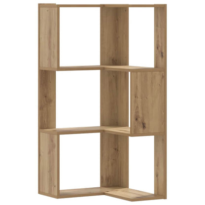 Libreria Angolare 3Ripiani Rovere Artigianale 50x50x102cm Legno