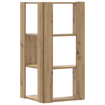 Libreria Angolare 3Ripiani Rovere Artigianale 50x50x102cm Legno | homemem39
