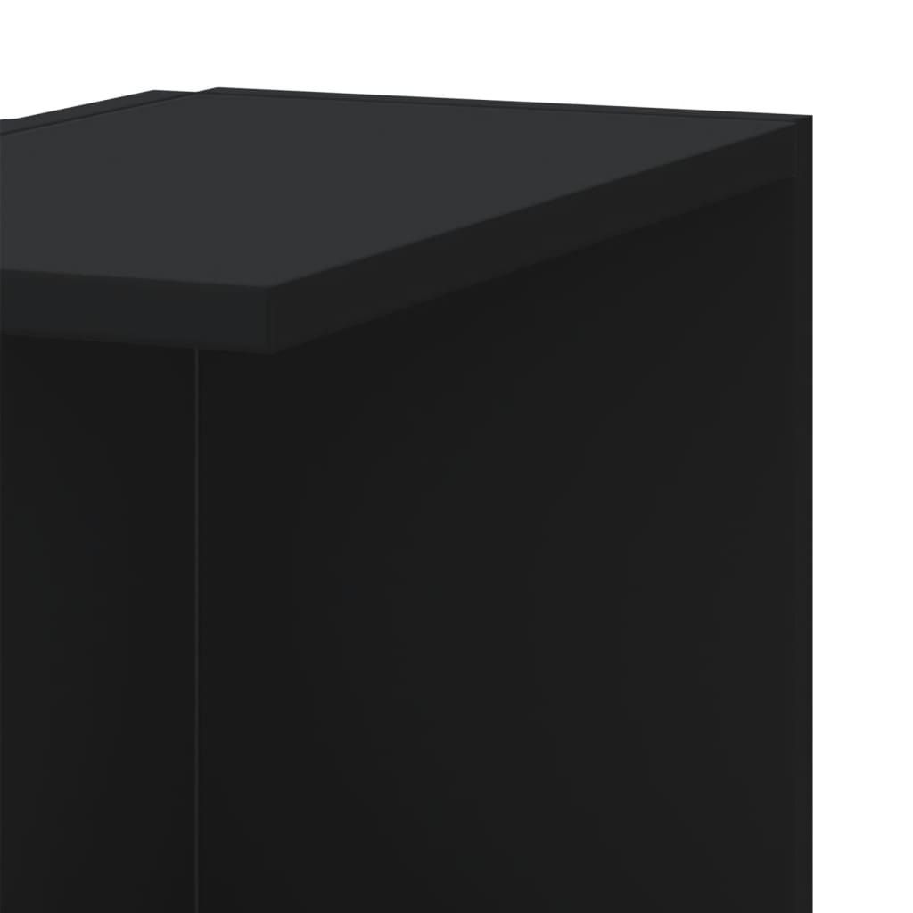 Scaffale Angolare Muro Nero 36,5x36,5x140 cm Legno Multistrato | homemem39