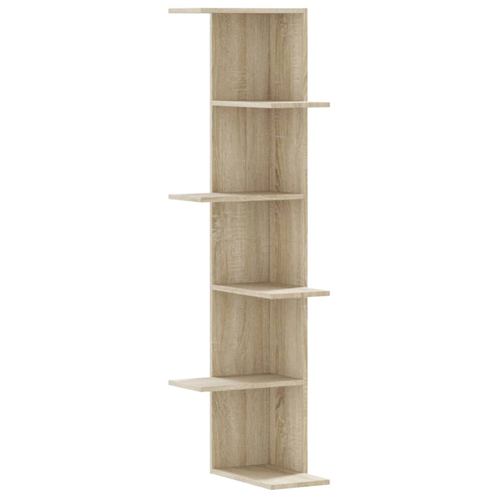 Scaffale Angolare Muro Rovere Sonoma 36,5x36,5x140 cm Legno | homemem39