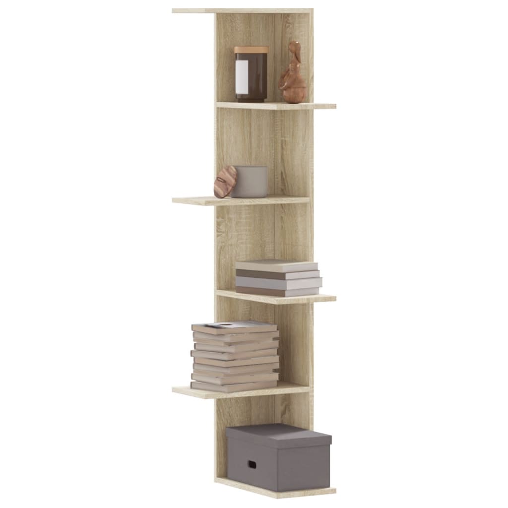 Scaffale Angolare Muro Rovere Sonoma 36,5x36,5x140 cm Legno | homemem39