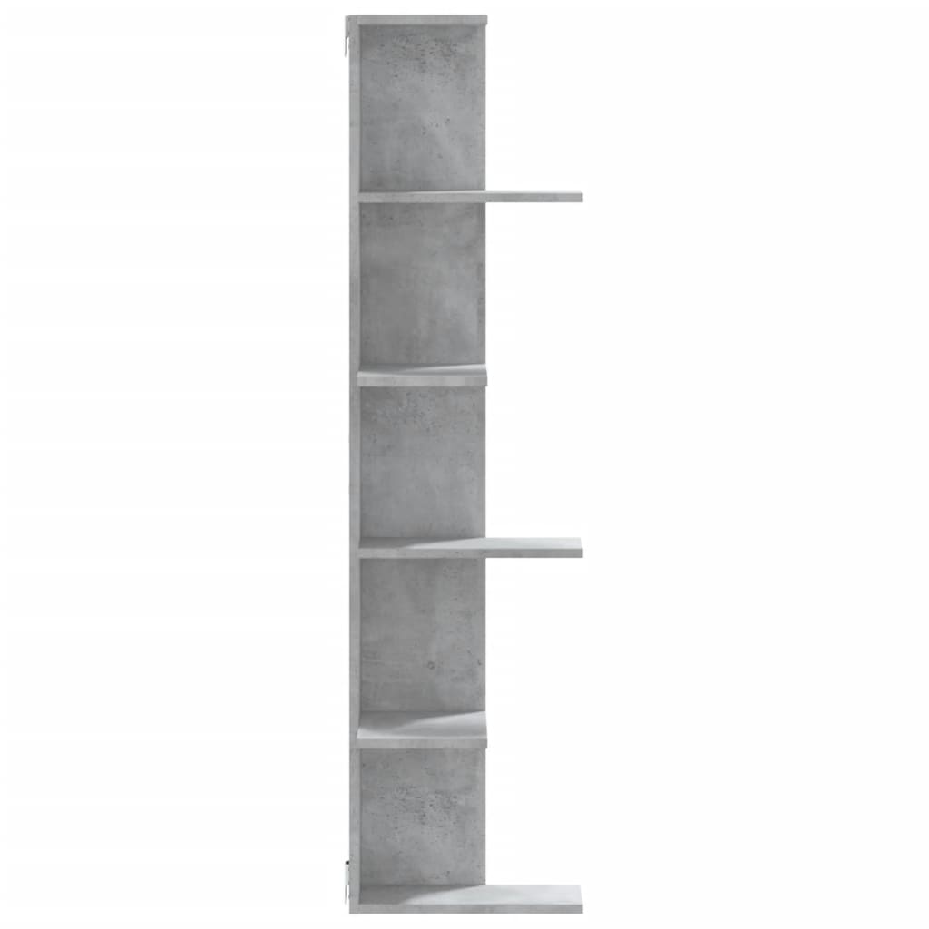 Scaffale Angolare Muro Grigio Cemento 36,5x36,5x140 cm Legno | homemem39