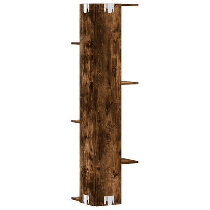 Scaffale Angolare Muro Rovere Fumo 36,5x36,5x140cm Multistrato | homemem39