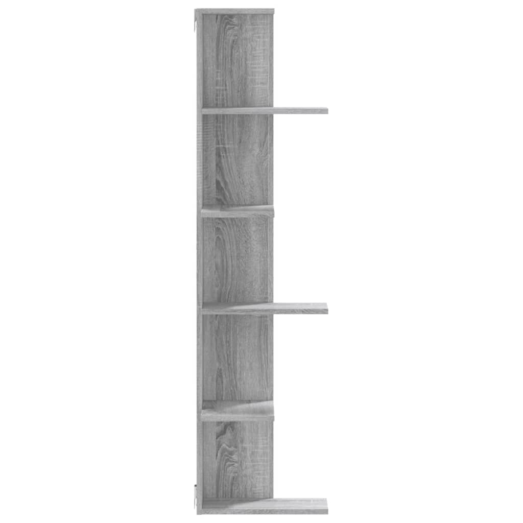 Scaffale Angolare Muro Grigio Sonoma 36,5x36,5x140 cm Legno | homemem39