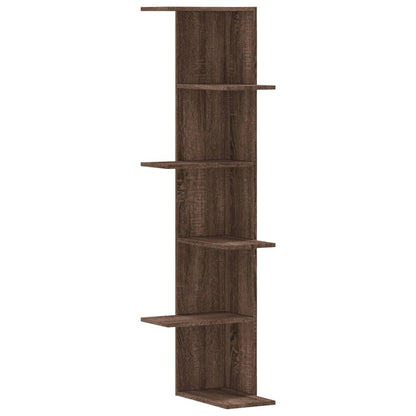 Scaffale Angolare Muro Rovere Marrone 36,5x36,5x140 cm Legno | homemem39