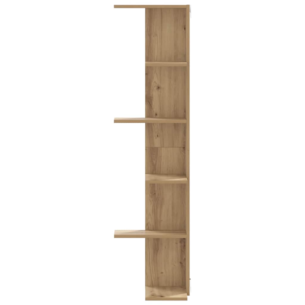 Scaffale Angolare Muro Rovere Artigianale 36,5x36,5x140cm Legno | homemem39