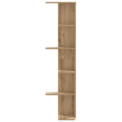 Scaffale Angolare Muro Rovere Artigianale 36,5x36,5x140cm Legno | homemem39