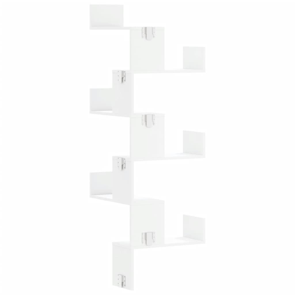 Scaffale Angolare Muro Bianco 45x45x147 cm Legno Multistrato | homemem39