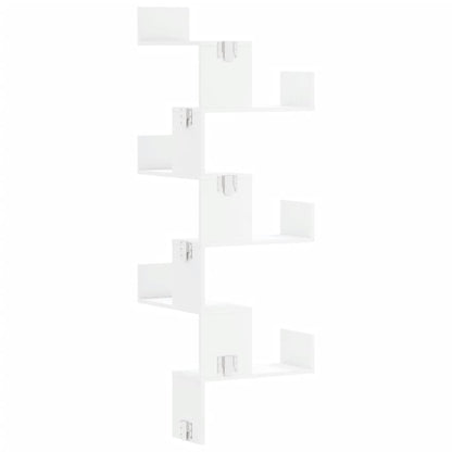 Scaffale Angolare Muro Bianco 45x45x147 cm Legno Multistrato | homemem39