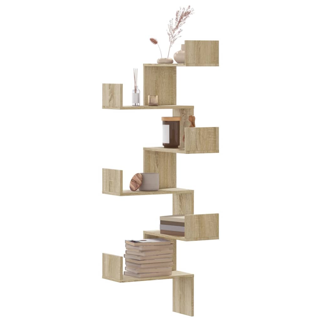 Scaffale Angolare a Muro Sonoma 45x45x147 cm Legno Multistrato | homemem39