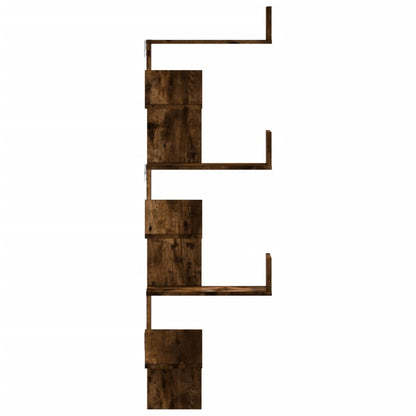 Scaffale Angolare a Muro Rovere Fumo 45x45x147 cm Multistrato | homemem39