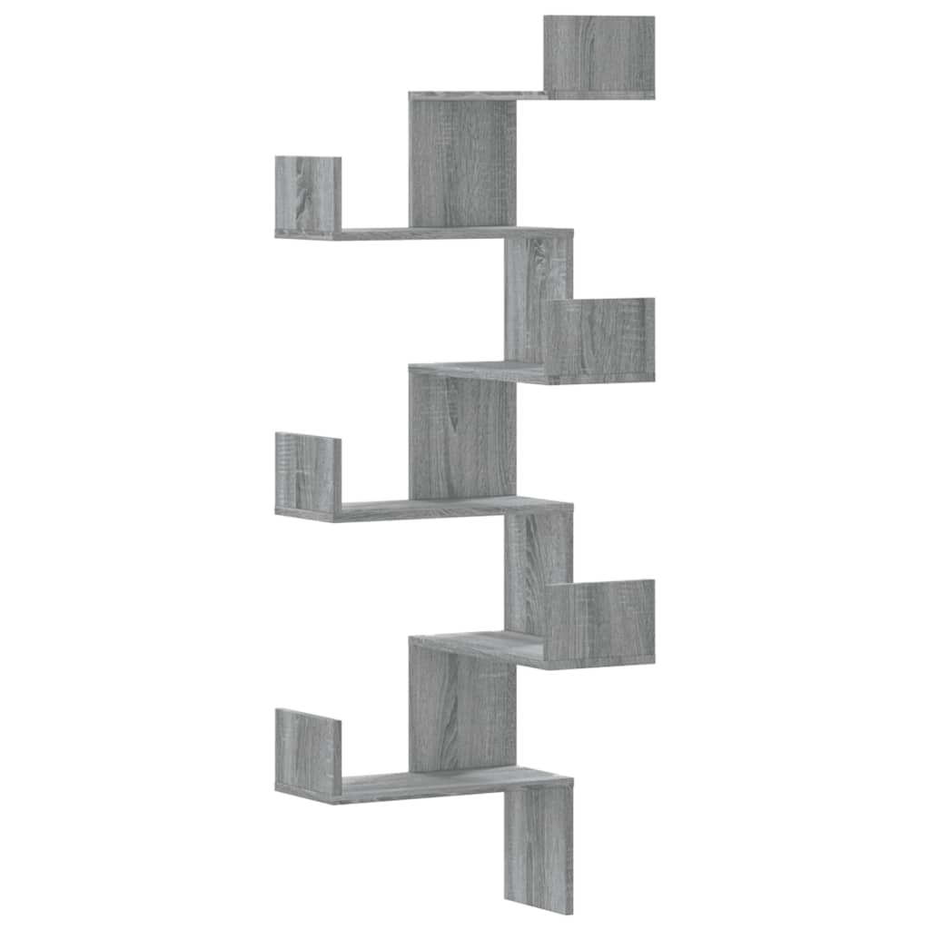 Scaffale Angolare Muro Grigio Sonoma 45x45x147 cm Multistrato | homemem39
