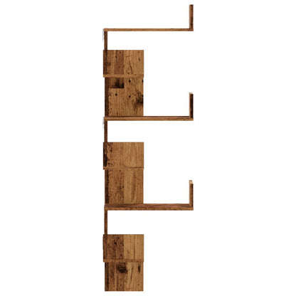 Scaffale Angolare Muro Legno Antico 45x45x147 cm Multistrato | homemem39