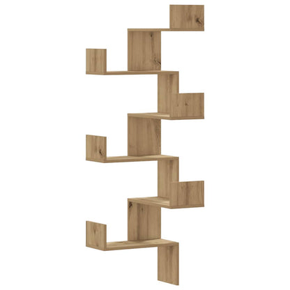 Scaffale Angolare Muro Rovere Artigianale 45x45x147 cm Legno | homemem39
