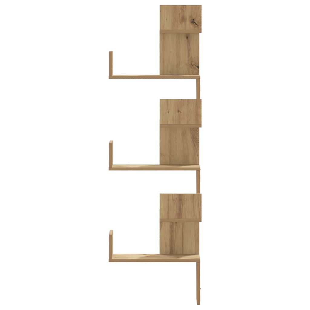 Scaffale Angolare Muro Rovere Artigianale 45x45x147 cm Legno | homemem39