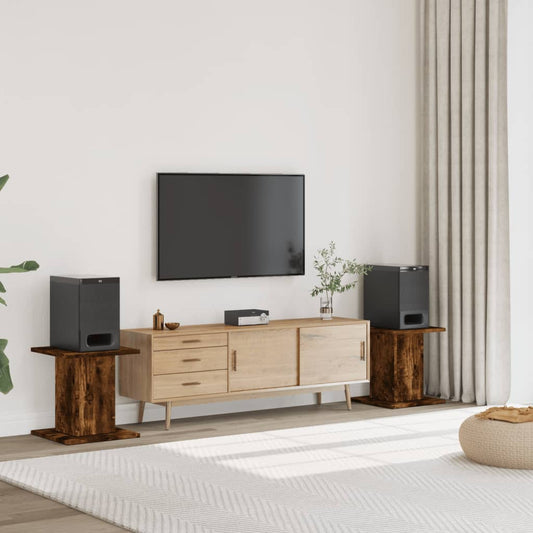 Supporti Altoparlanti 2 pz Rovere 30x30x40 cm Legno Multistrato - homemem39