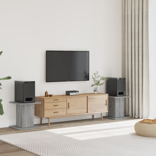 Supporti Altoparlanti 2 pz Grigio Sonoma 30x30x40cm Multistrato - homemem39