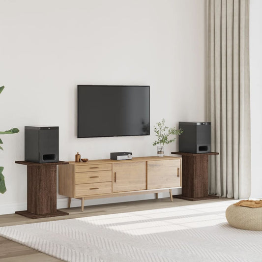 Supporti Altoparlanti 2 pz Marrone 30x30x60cm Legno Multistrato - homemem39