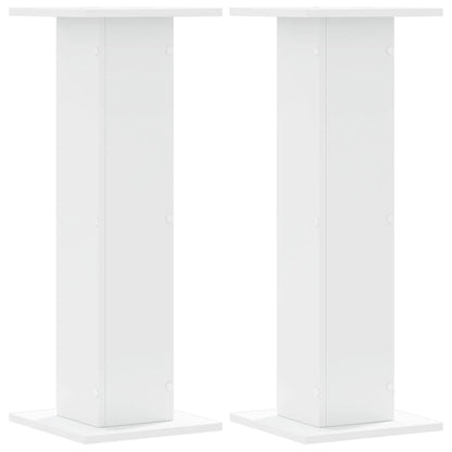 Supporti Altoparlanti 2 pz Bianchi 30x30x80cm Legno Multistrato - homemem39