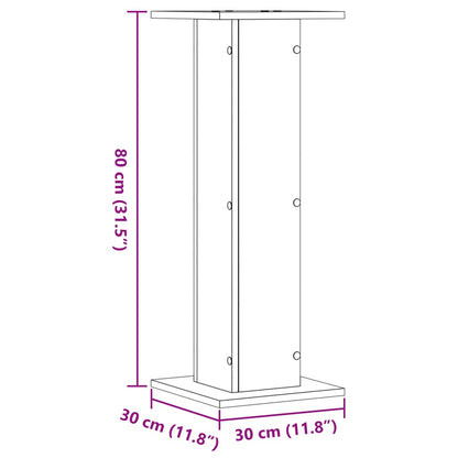 Supporti Altoparlanti 2 pz Grigio 30x30x80 cm Legno Multistrato - homemem39