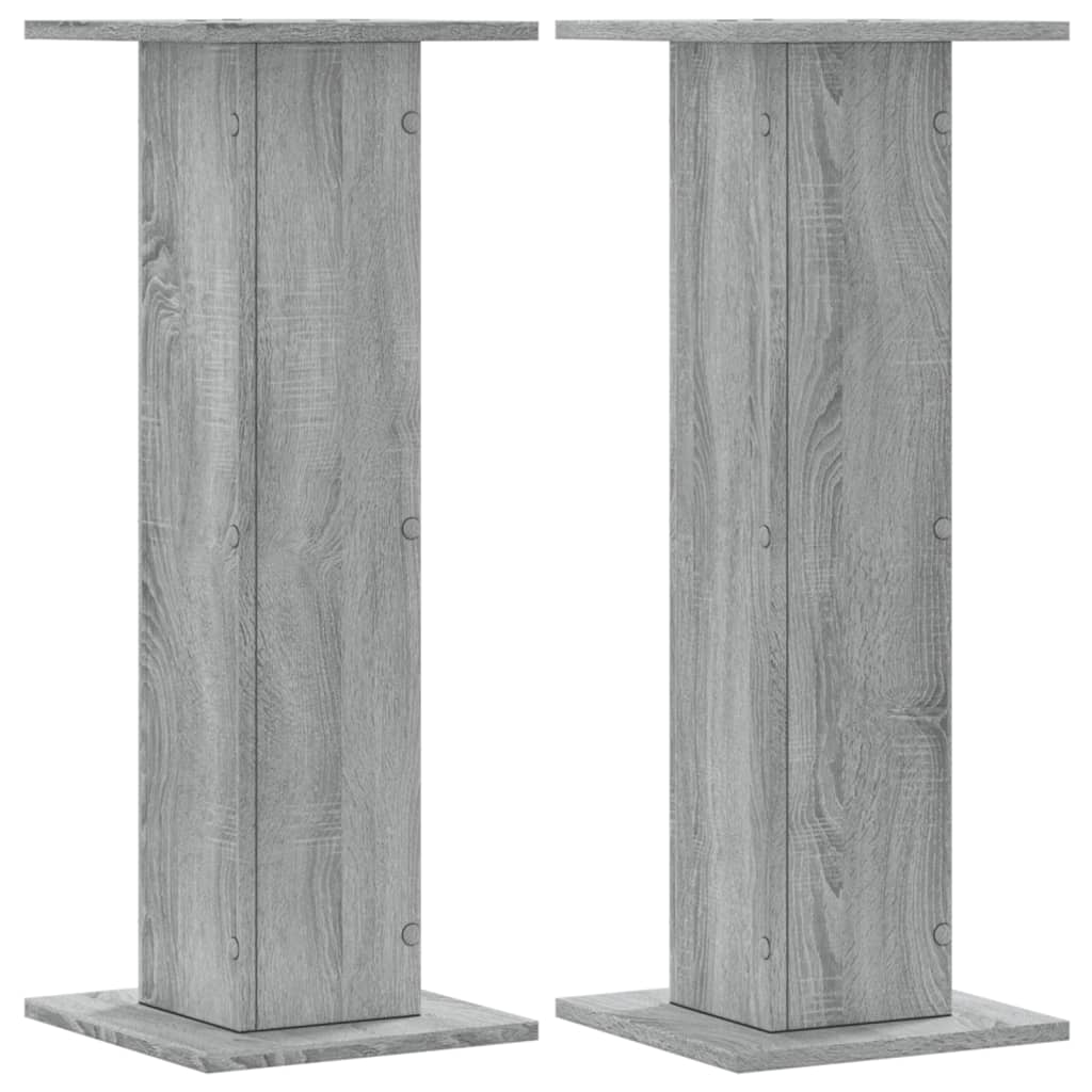 Supporti Altoparlanti 2 pz Grigio 30x30x80 cm in Multistrato - homemem39