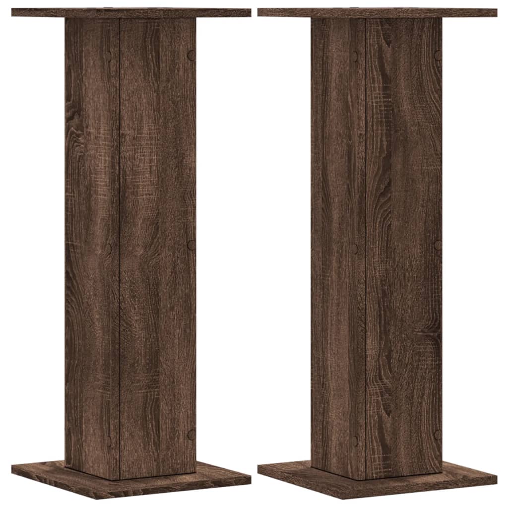 Supporti Altoparlanti 2 pz Marrone 30x30x80cm Legno Multistrato - homemem39