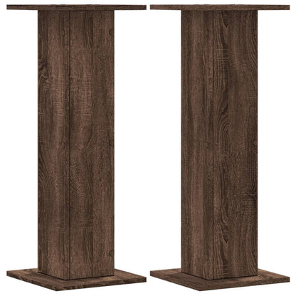 Supporti Altoparlanti 2 pz Marrone 30x30x80cm Legno Multistrato - homemem39