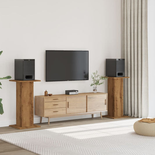 Supporti Altoparlanti 2 pz Rovere 30x30x80 cm in Multistrato - homemem39