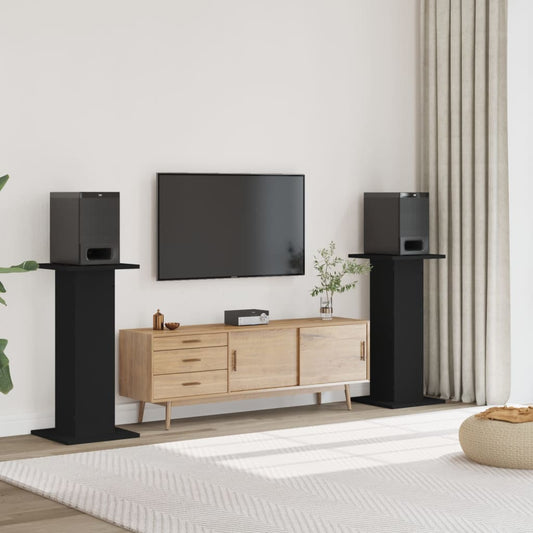 Supporti Altoparlanti 2 pz Neri 30x30x95cm in Legno Multistrato - homemem39