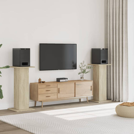 Supporti Altoparlanti 2 pz Rovere 30x30x95 cm in Multistrato - homemem39