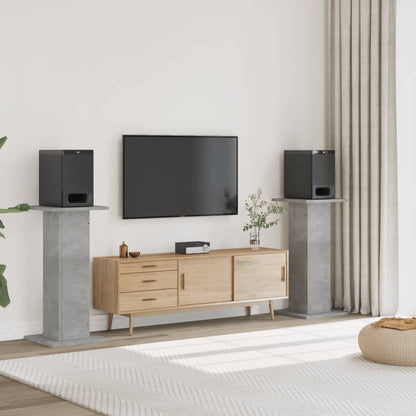Supporti Altoparlanti 2 pz Grigio 30x30x95 cm Legno Multistrato - homemem39
