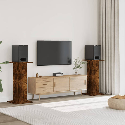 Supporti Altoparlanti 2 pz Rovere 30x30x95 cm Legno Multistrato - homemem39