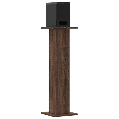 Supporti Altoparlanti 2 pz Marrone 30x30x95cm Legno Multistrato - homemem39