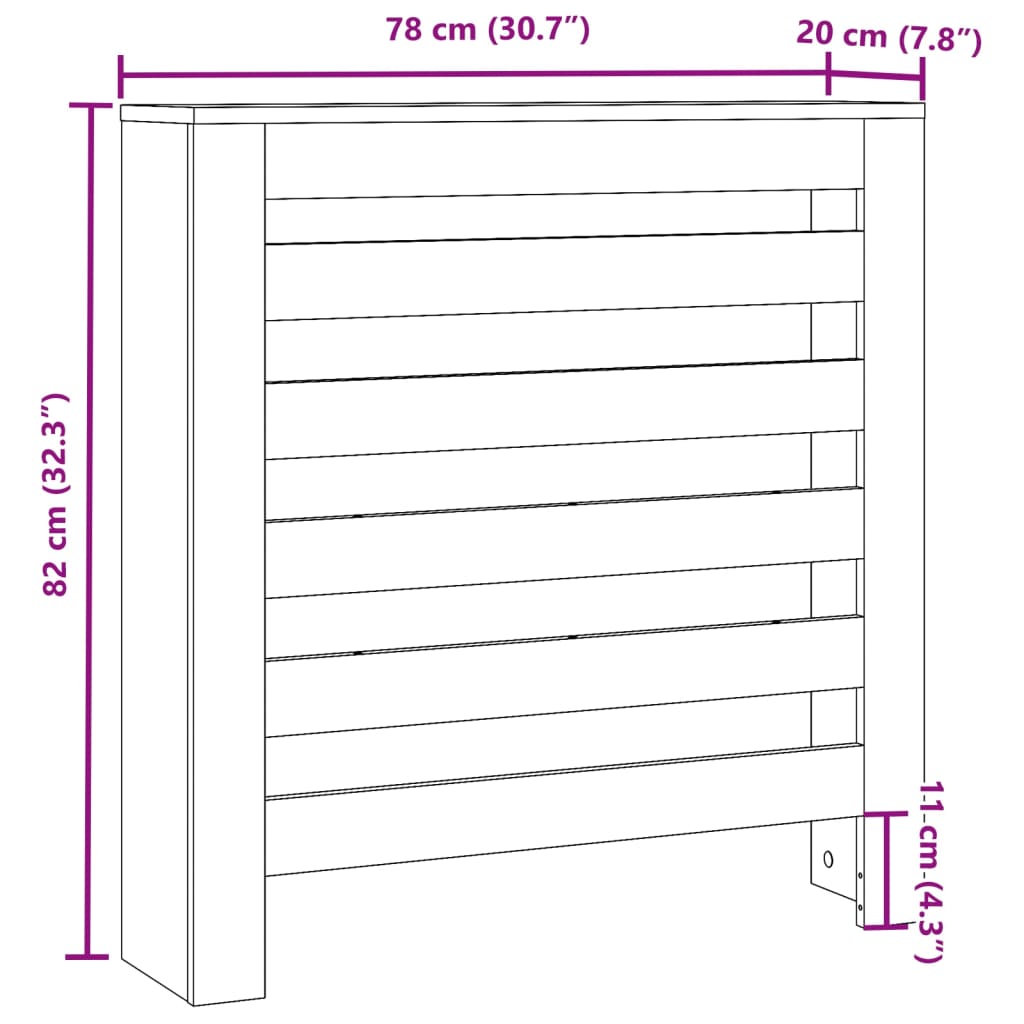 Copertura Termosifone Bianca 78x20x82 cm Legno Multistrato - homemem39